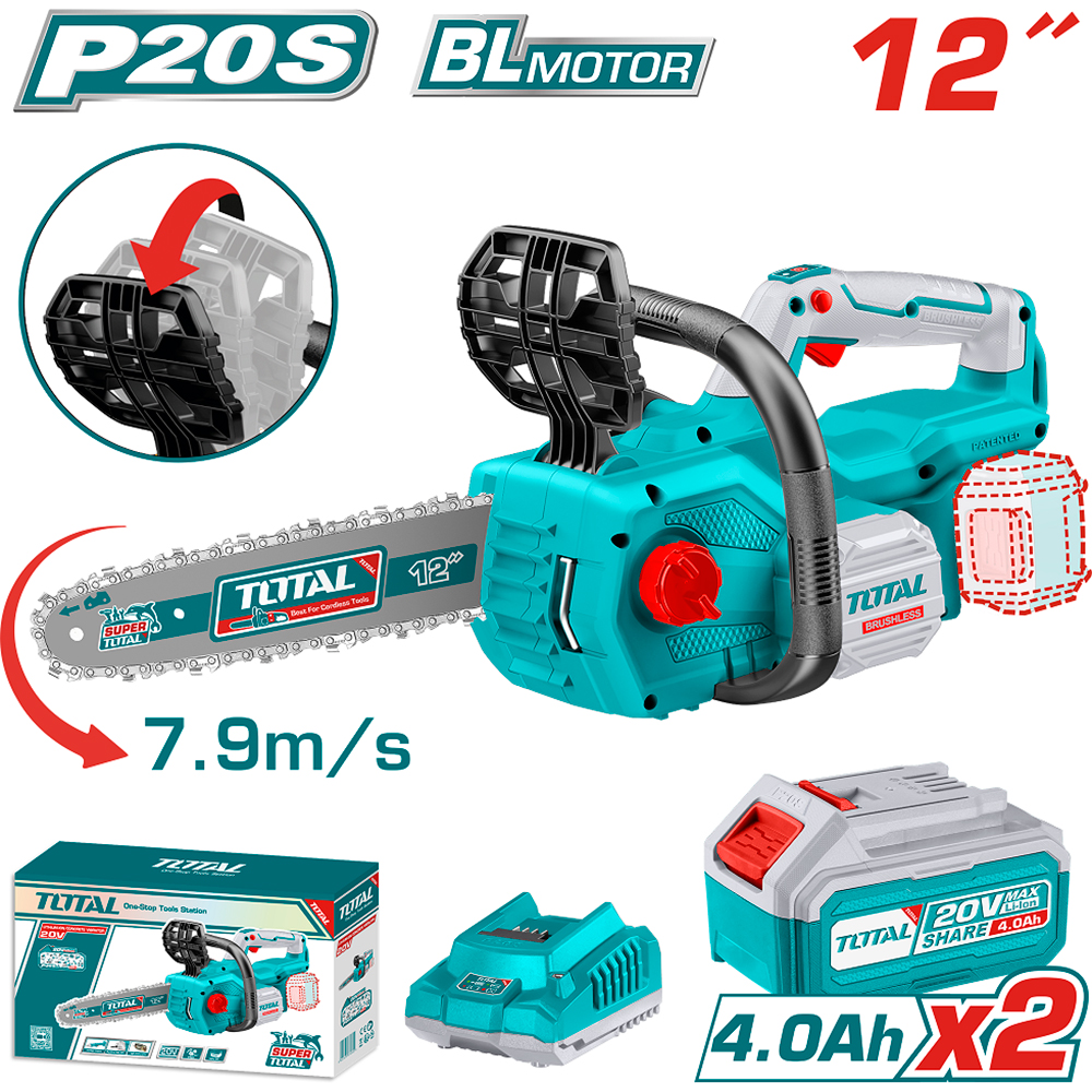 Цепная пила TOTAL TGSLI201286 Цепная пила TOTAL TGSLI201286 Тип питания аккумулятор