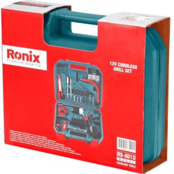 Шуруповерт RONIX RS-8013 12В набір 35 предметів Тип живлення акумулятор