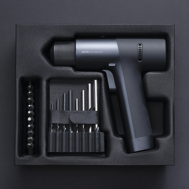 Зовнішній вигляд Дриль-шуруповерт HOTO Xiaomi 12V Brushless Drill Black (QWLDZ001)