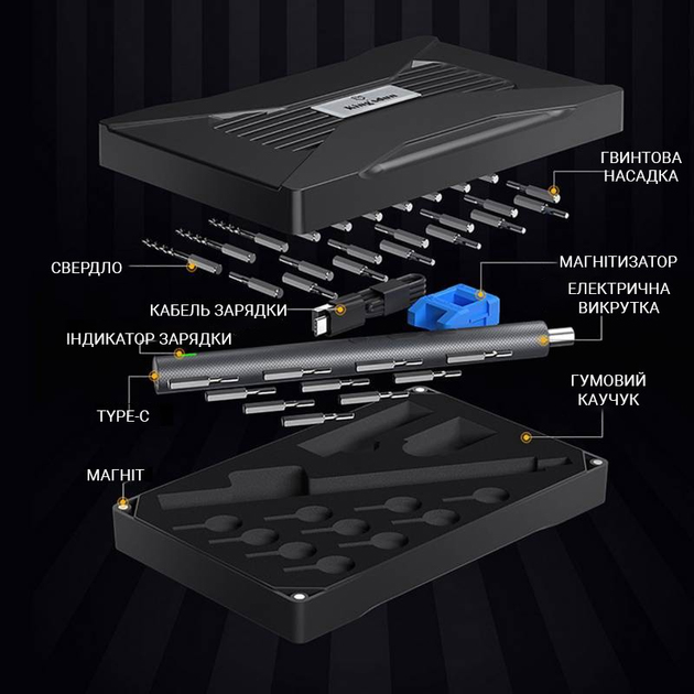 Электроотвертка KINGSDUN 36 в 1 350 mAh (KS-882040) Тип питания аккумулятор