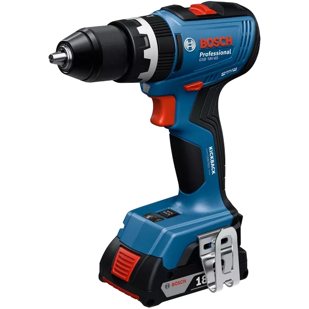 Дриль-шуруповерт BOSCH Professional GSB 18V-65 18В (0.601.9N3.303) Додатково зарядний пристрій GAL 18V-40; функція KickBack Control
