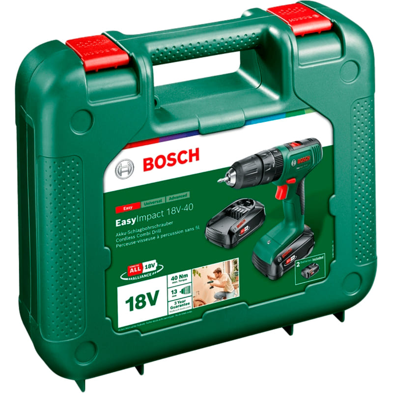 Дрель-шуруповерт BOSCH EasyImpact 18V-40 (0.603.9D8.102) Тип аккумулятора Li-Ion