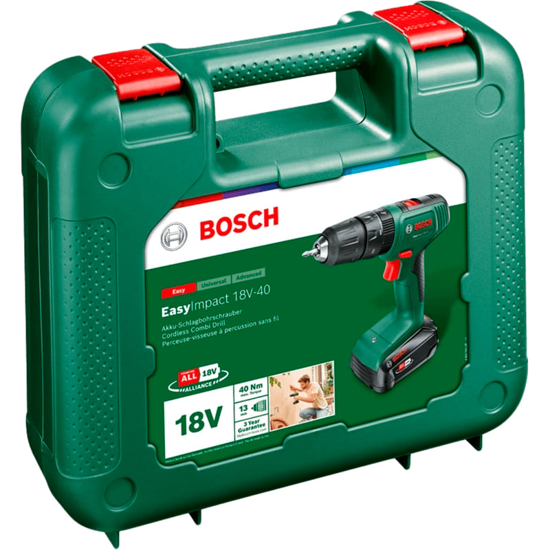 Дрель-шуруповерт BOSCH EasyImpact 18V-40 (0.603.9D8.109) Аксессуары в комплекте комплект насадок