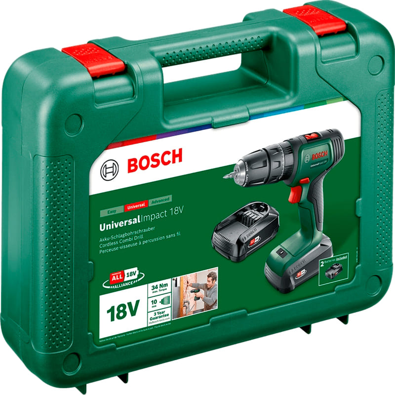 Дрель-шуруповерт BOSCH UniversalImpact 18V (0.603.9D4.102) Тип питания аккумулятор