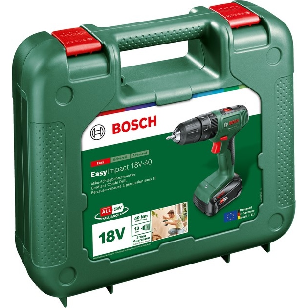 Дриль-шуруповерт BOSCH EasyImpact 18V-40 (0.603.9D8.108) Тип живлення акумулятор