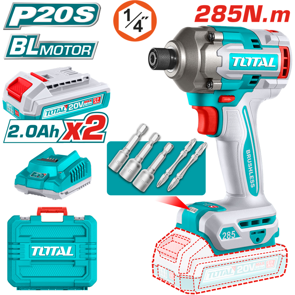 Шуруповерт TOTAL TIRLI2028 Патрон шестигранник