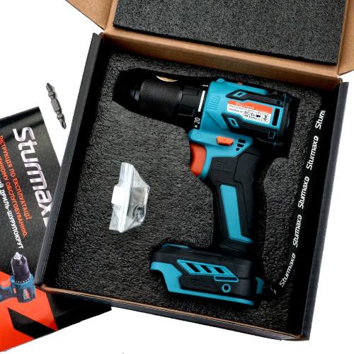 Дрель-шуруповерт STURMAX Professional CDM3202CRP без АКБ и ЗУ Аксессуары в комплекте клипса для подвешивания инструмента
