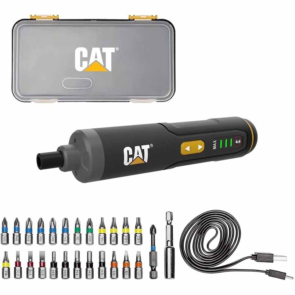 Викрутка акумуляторна CAT DX1110 Додатково металевий редуктор; заряджання через USB Type-C; ненаголошений режим роботи