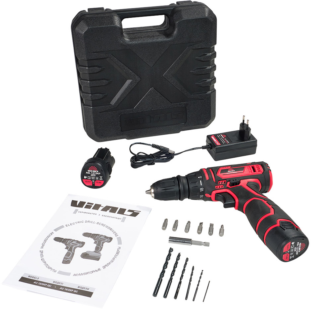 Зображення Дриль-шуруповерт VITALS AU 12/2KP QC Red (141916)