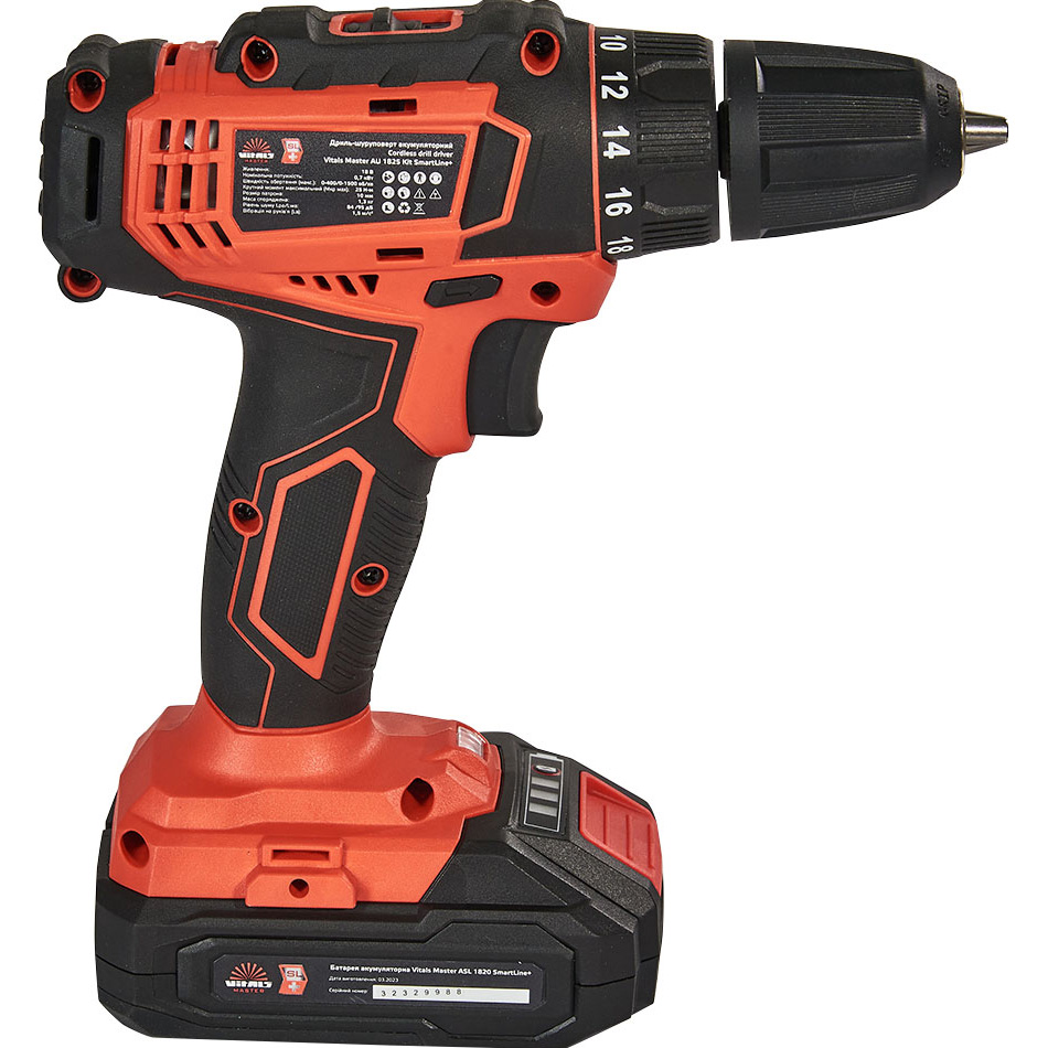 Дриль-шуруповерт VITALS Master AU 1825 Kit SmartLine+ Аксесуари в комплекті зарядний пристрій