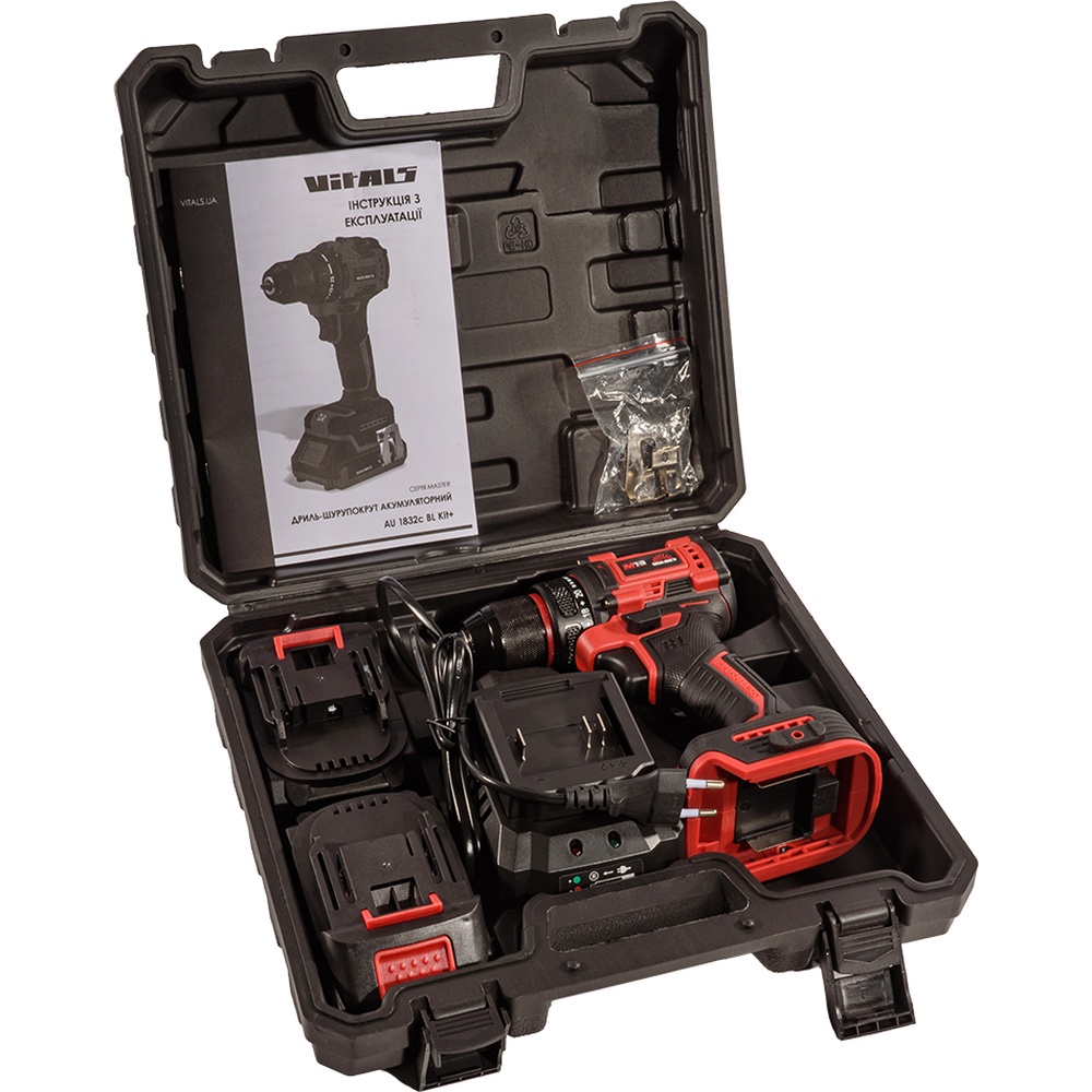 Зображення Дриль-шуруповерт VITALS Master AU 1832c BL Kit+ (235331)