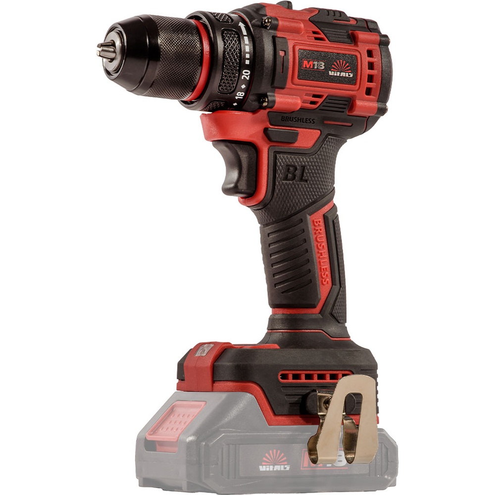 Дриль-шуруповерт VITALS Master AU 1832c BL без АКБ та ЗУ (235329) Додатково LED-підсвічування робочої зони; захист від випадкового пуску, перегріву та перевантаження; двошвидкісний редуктор; електронне регулювання швидкості; безщітковий інверторний двигун