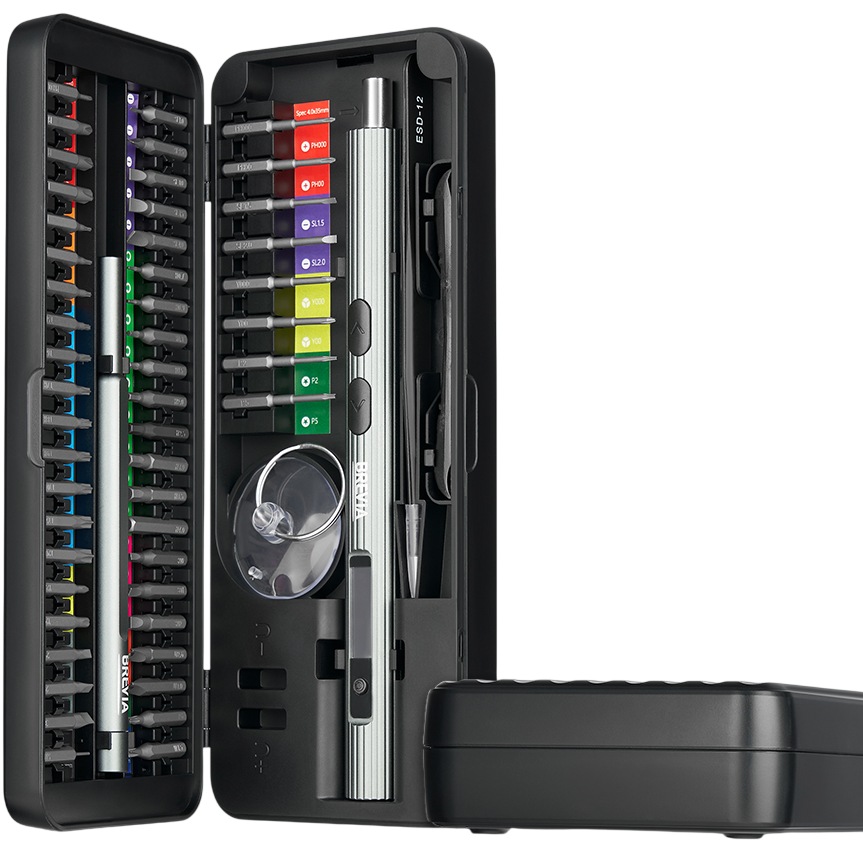 Електровикрутка BREVIA з набором біт 58 в 1 (55058EPC) Аксесуари в комплекті комплект насадок