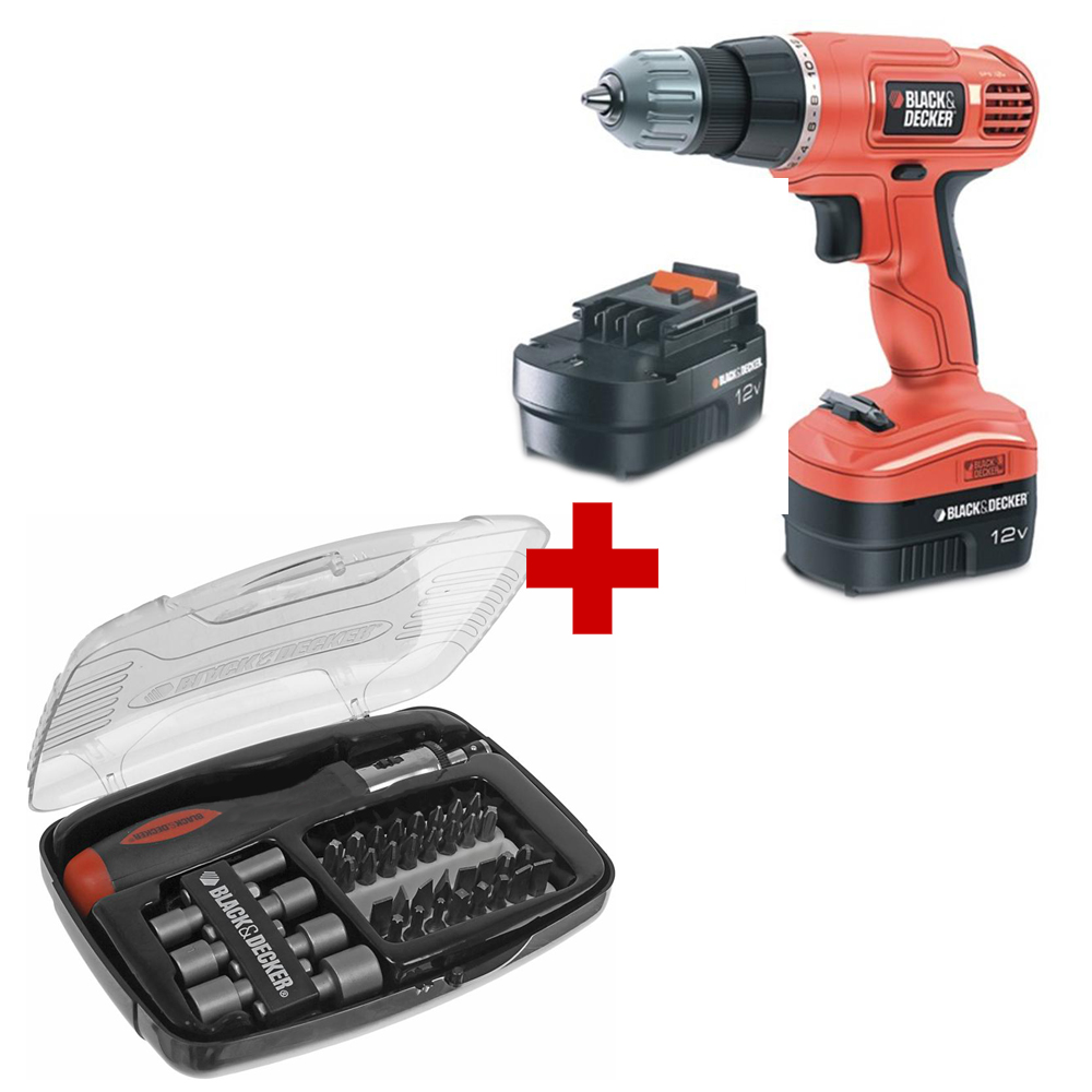 Шуруповерт BLACK&DECKER EPC12CAB + набір А7062