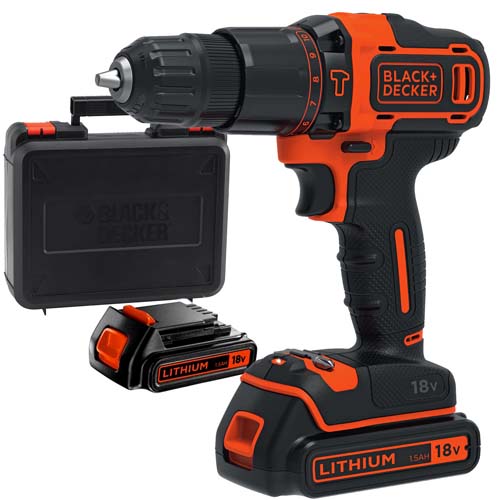 Внешний вид Шуруповерт ударный BLACK&DECKER BDCHD18KB