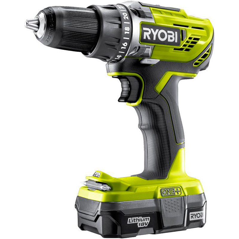 

Дрель-шуруповерт RYOBI ONE+ R18DD3-113S 18V (5133003350), Шуруповерт-дрель ONE+ R18DD3-113S 18В