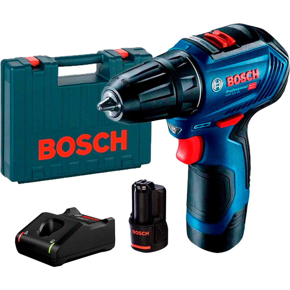 Дриль-шуруповерт BOSCH Professional GSR 12V-30 2 x 2.0 Ач (0.601.9G9.000) Патрон швидкозатискний