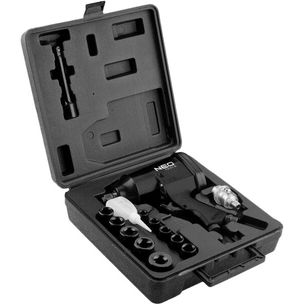 

Гайковерт NEO TOOLS 1/2" (14-502), Гайковерт пневматичний ударний 1/2, 69 кгм, 314нм