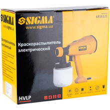 Краскопульт Sigma электрический HVLP 350 Вт 1.8/2.6 мм 800 мл/мин c нижним баком 800 мл (6816121)