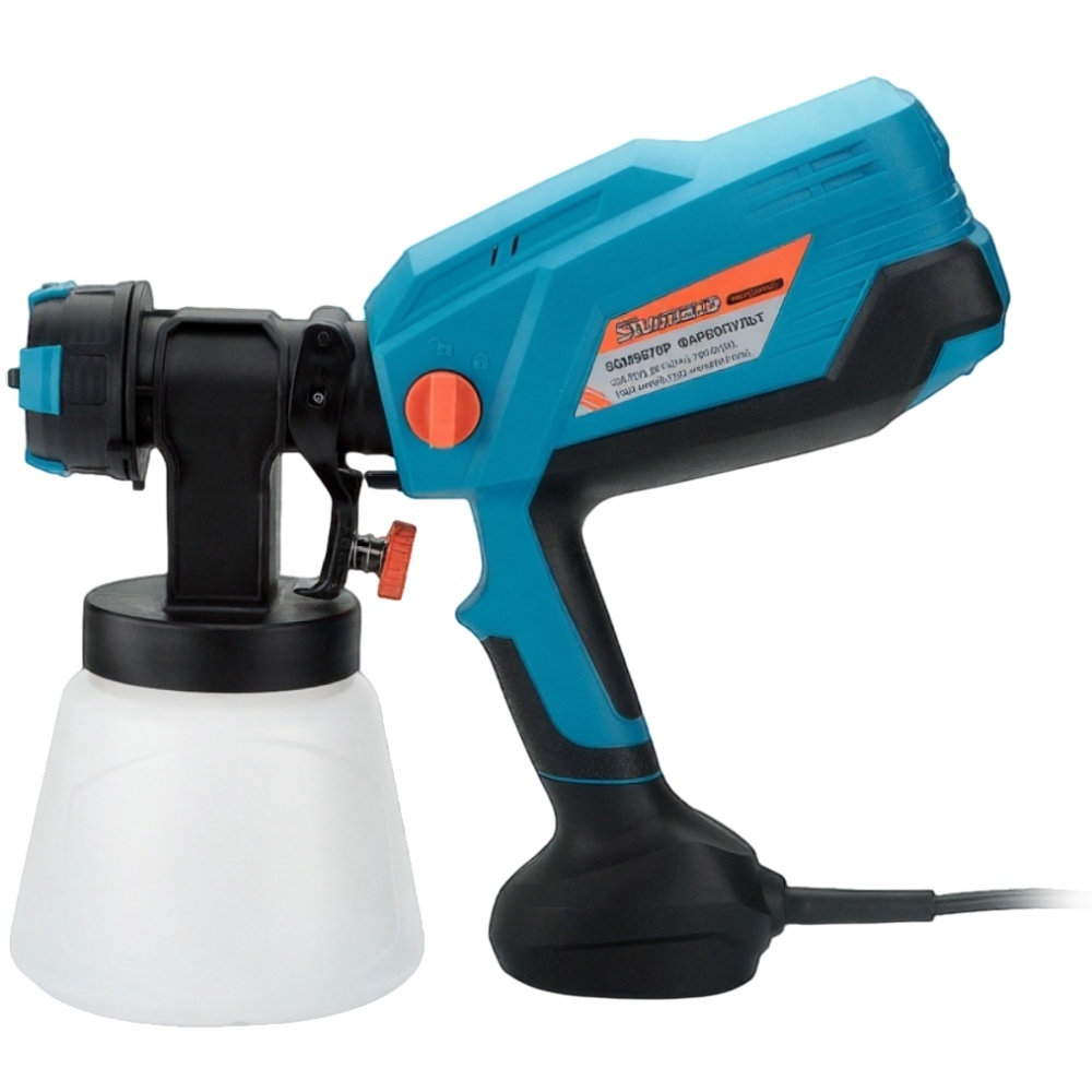 Краскопульт STURMAX SGM9670P Додатково Продуктивність: 1200 мл/хв; Максимальна в'язкість: 100 DIN; Регулювання подачі суміші; Регулювання струменя розпилення; Розташування бака: нижнє; Тип живлення: мережевий; Довжина мережевого кабелю: 4 м; Вага: 1,71 кг