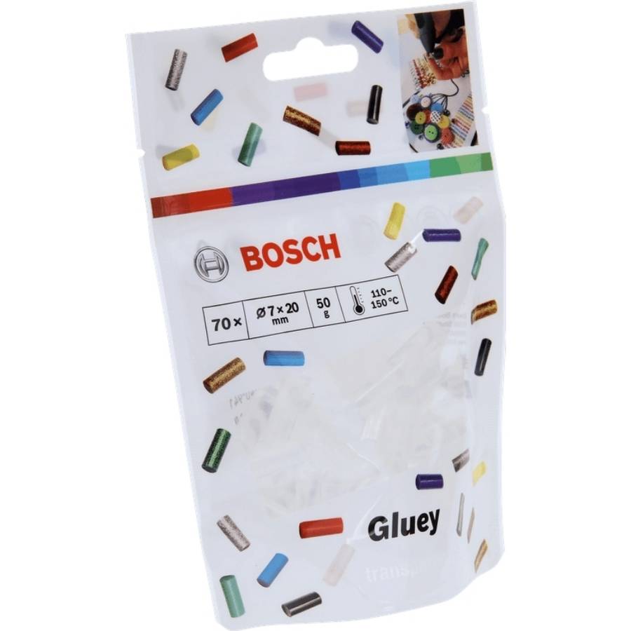 Клеевые стержни BOSCH Gluey 7х20мм 70шт Clear (2.608.002.004) Рабочая температура 110 - 150