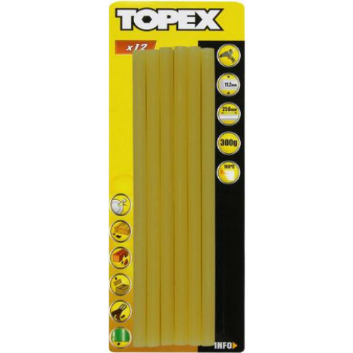 Клеевые стержни TOPEX Yellow 12 шт. (42E171)