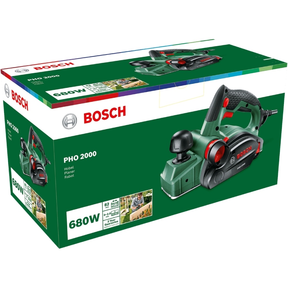 Електрорубанок BOSCH PHO 2000 380Вт (0.603.2A4.100) Робоча ширина 82
