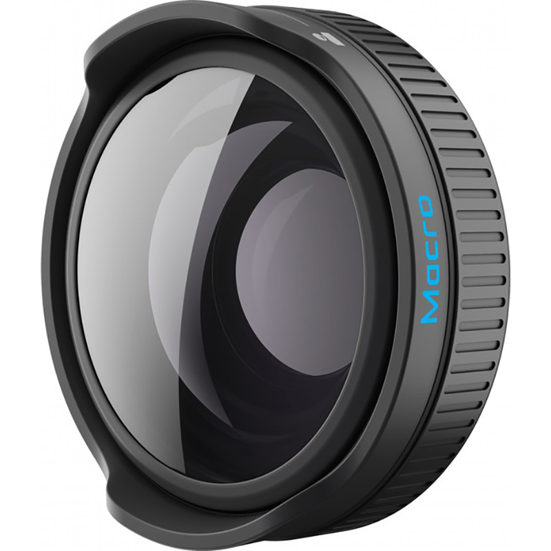 Модуль об'єктиву GoPro Macro Lens Mod для GoPro HERO13 Black (AEWAL-021) Особливості Благодаря вращающемуся кольцу регулировки фокуса можно вручную изменять фокусное расстояние от 10 см до 0.6 м. фокусировка выводит информацию о том, в фокусе ли объект. объектив для макросъемки также имеет гидрофобную защитную линзу, которая отводит воду.