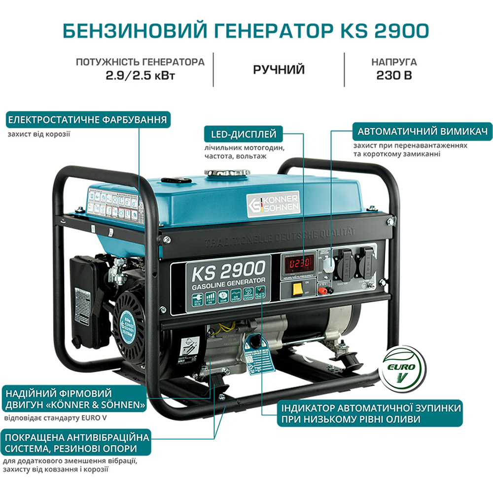 Зовнішній вигляд Генератор KONNER&SOHNEN KS 2900