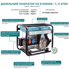 Генератор дизельний KONNER&SOHNEN KS 9100HDE-1/3 ATSR (EURO V)