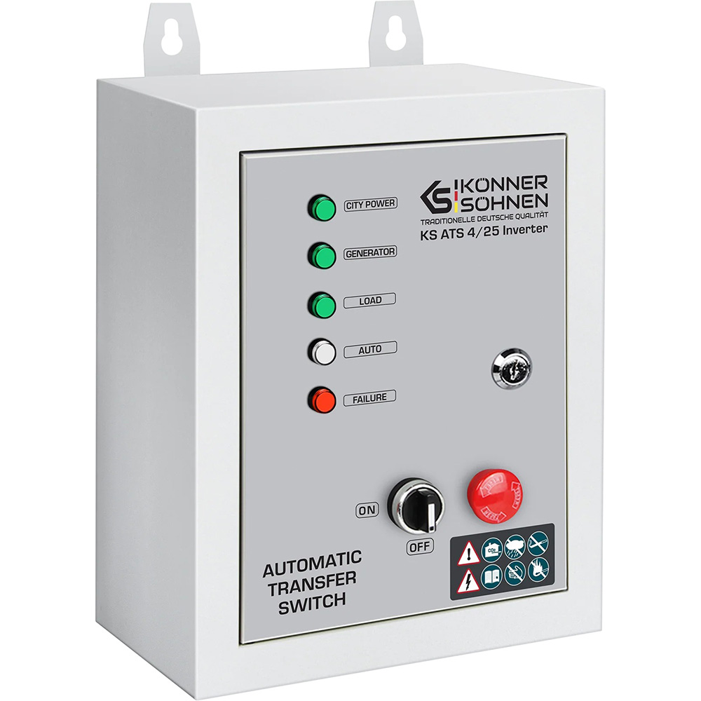 Автоматичне введення резерву KONNER&SOHNEN KS ATS 4/25 Inverter (KSATS4/25INVERTER) Максимальна потужність 13