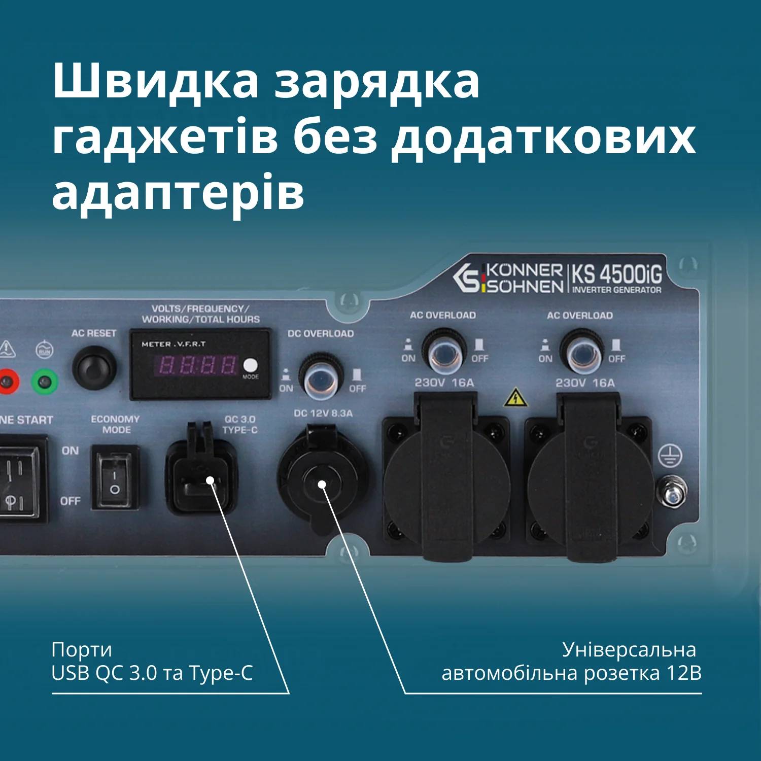 Генератор комбинированный KONNER&SOHNEN KS 4500iG В интернет магазине Генератор комбинированный KONNER&SOHNEN KS 4500iG