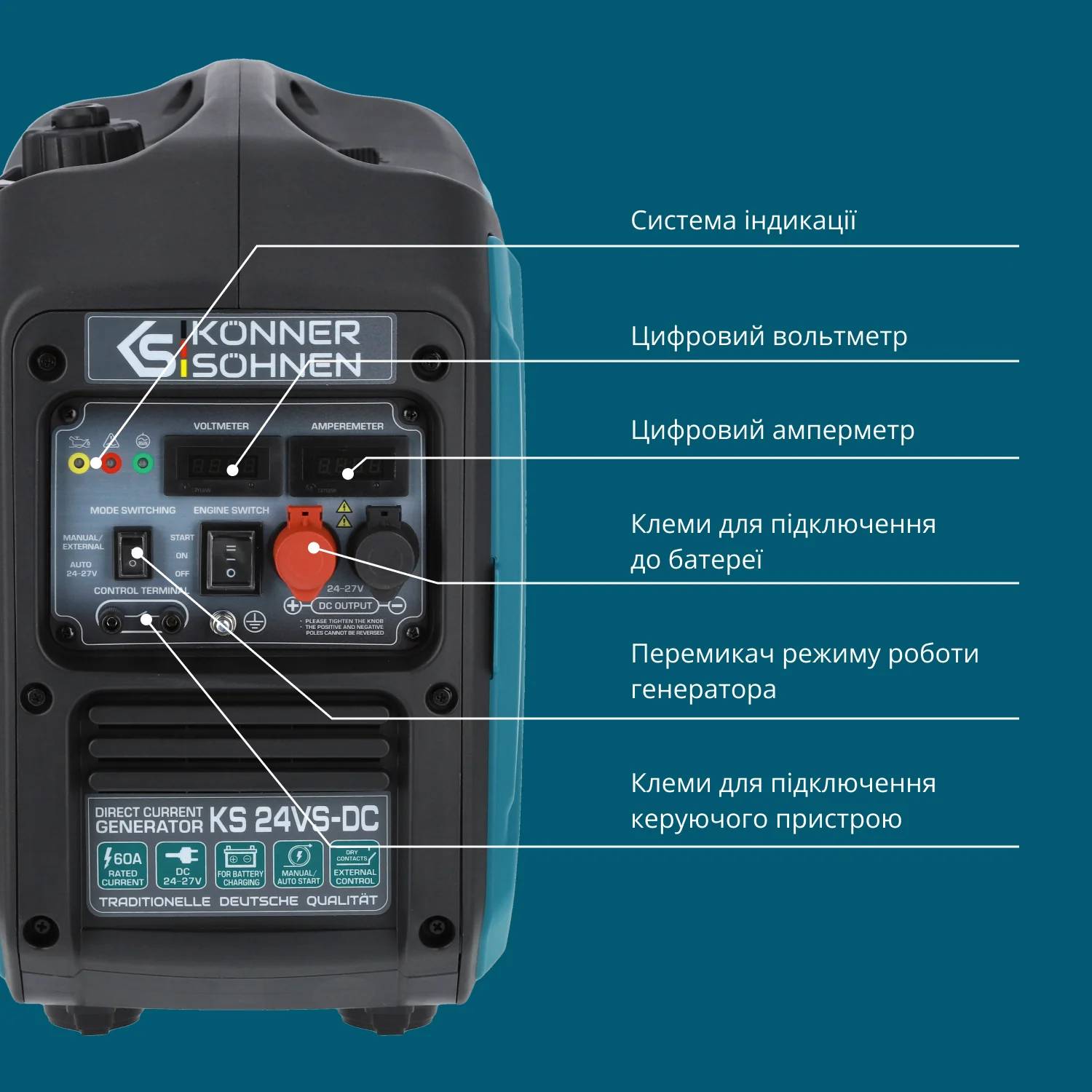Генератор бензиновый KONNER&SOHNEN KS 24VS-DC В интернет магазине Генератор бензиновый KONNER&SOHNEN KS 24VS-DC