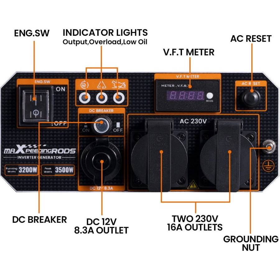 Генератор бензиновый MXR Maxpeedingrods MXR4500i 3,2/3,5 кВт (mxr4500i) Двигатель четырехтактный