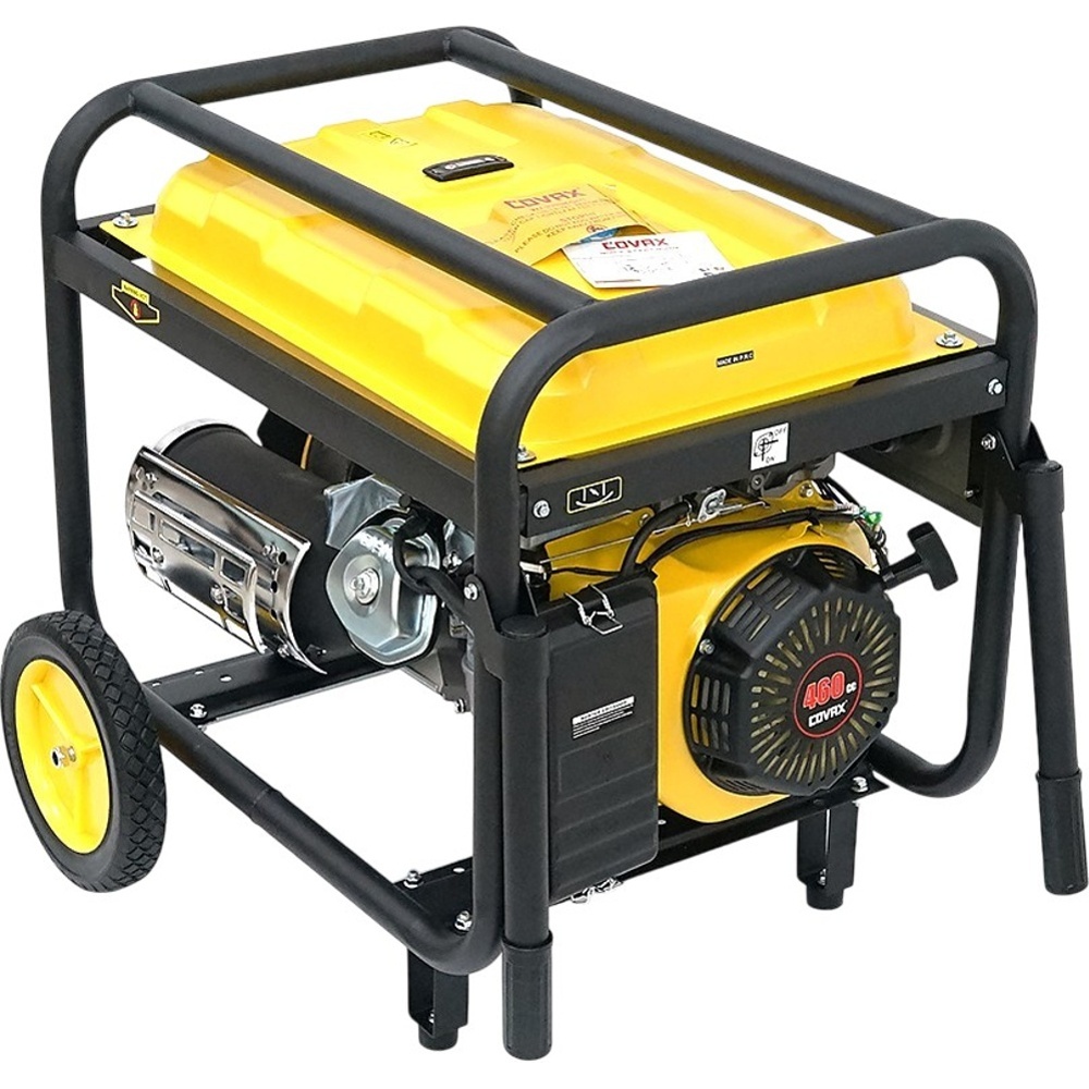 Генератор бензиновий COVAX CV10000LD-E2 Додатково одноциліндровий; повітряне охолодження; мідна обмотка (100%); AVR; DC 12В/8.3А; без АКБ