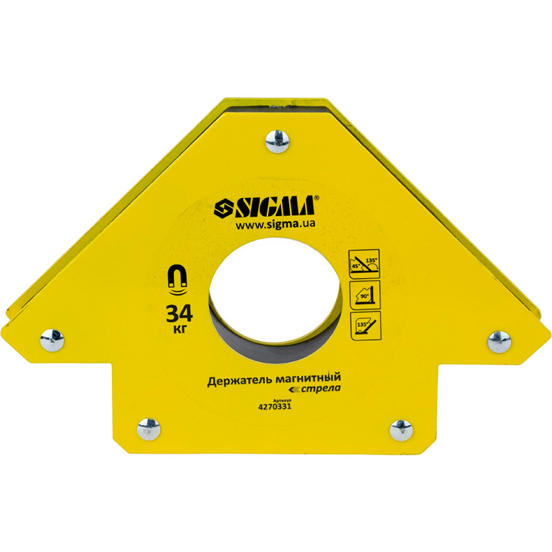 

Магнитный фиксатор SIGMA 34 кг (4270331), тримач магнітний стріла 34кг 110 x