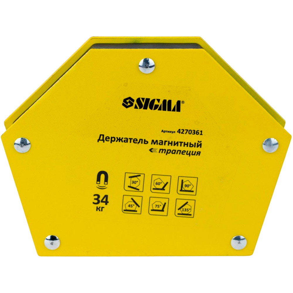 

Магнитный фиксатор SIGMA 34 кг (4270361), тримач магнітний трапеція 34кг 105 x