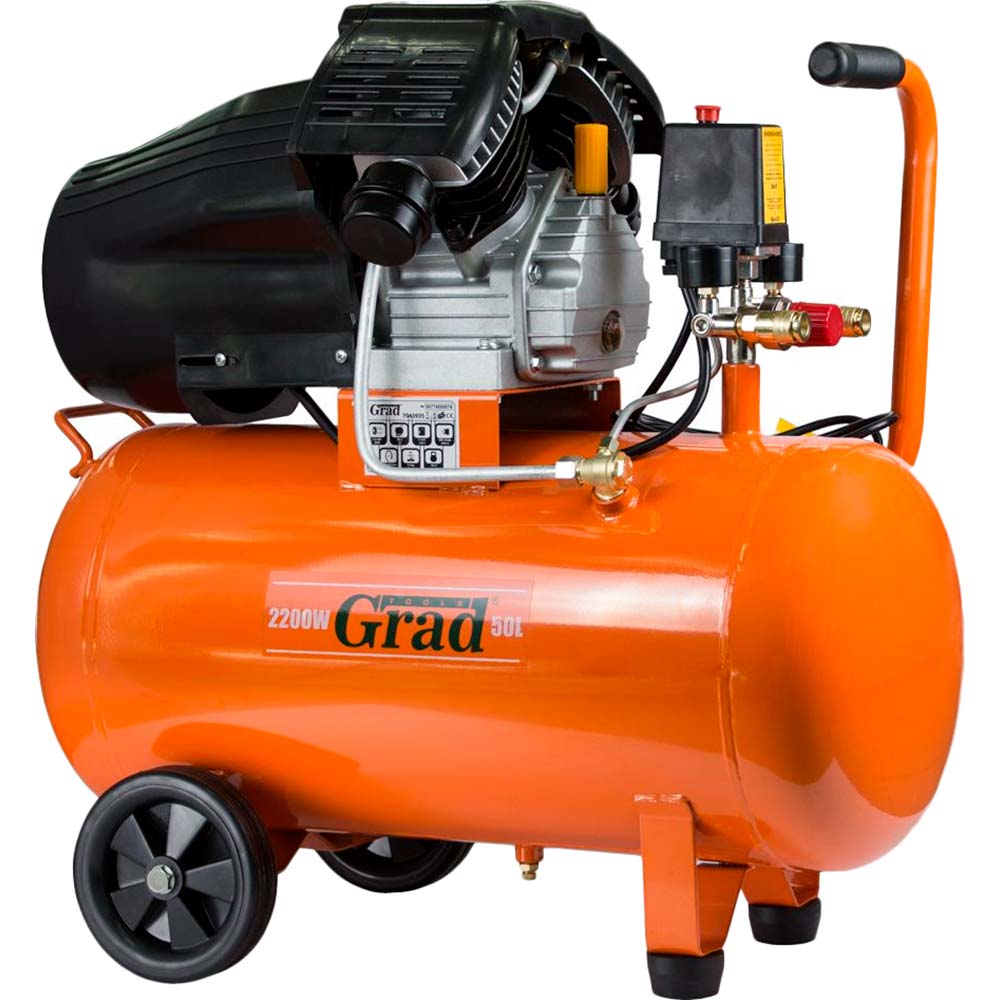 Компресор GRAD V 2.2кВт 386 л / хв 8 бар 50л 2 крана (7043935) Тип поршневий компресор