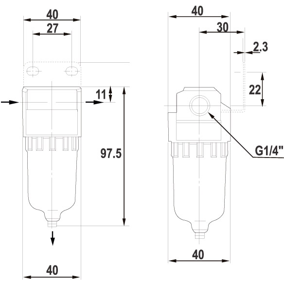 Фильтр-влагоотделитель REFINE 1/4" (7034361) Давление 15