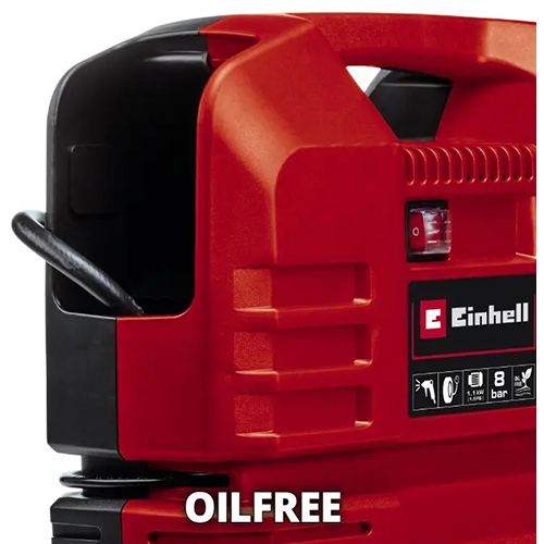 Компресор EINHELL TC-AC 190 OF Set (4020660) Комплектація 3-метровий шланг для стисненого повітря зі швидкозатискною муфтою, голка для продувного адаптера з датчиком накачування шин та комплект адаптерів із 3 частин.