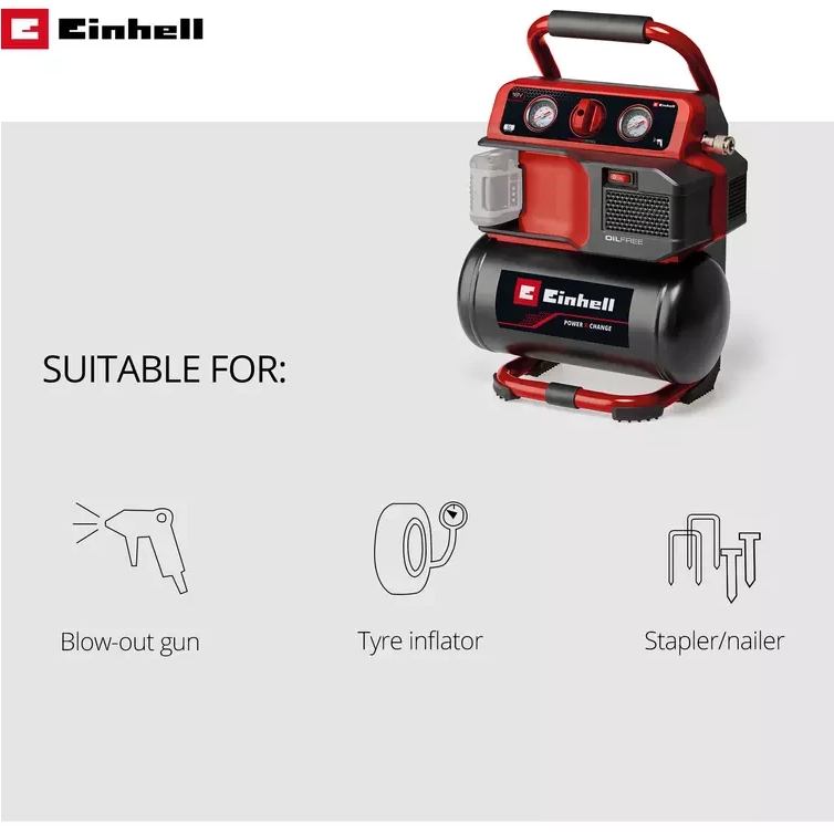Компрессор EINHELL TE-AC 18/75 Li OF (4020410) без АКБ и ЗУ Объем ресивера 5