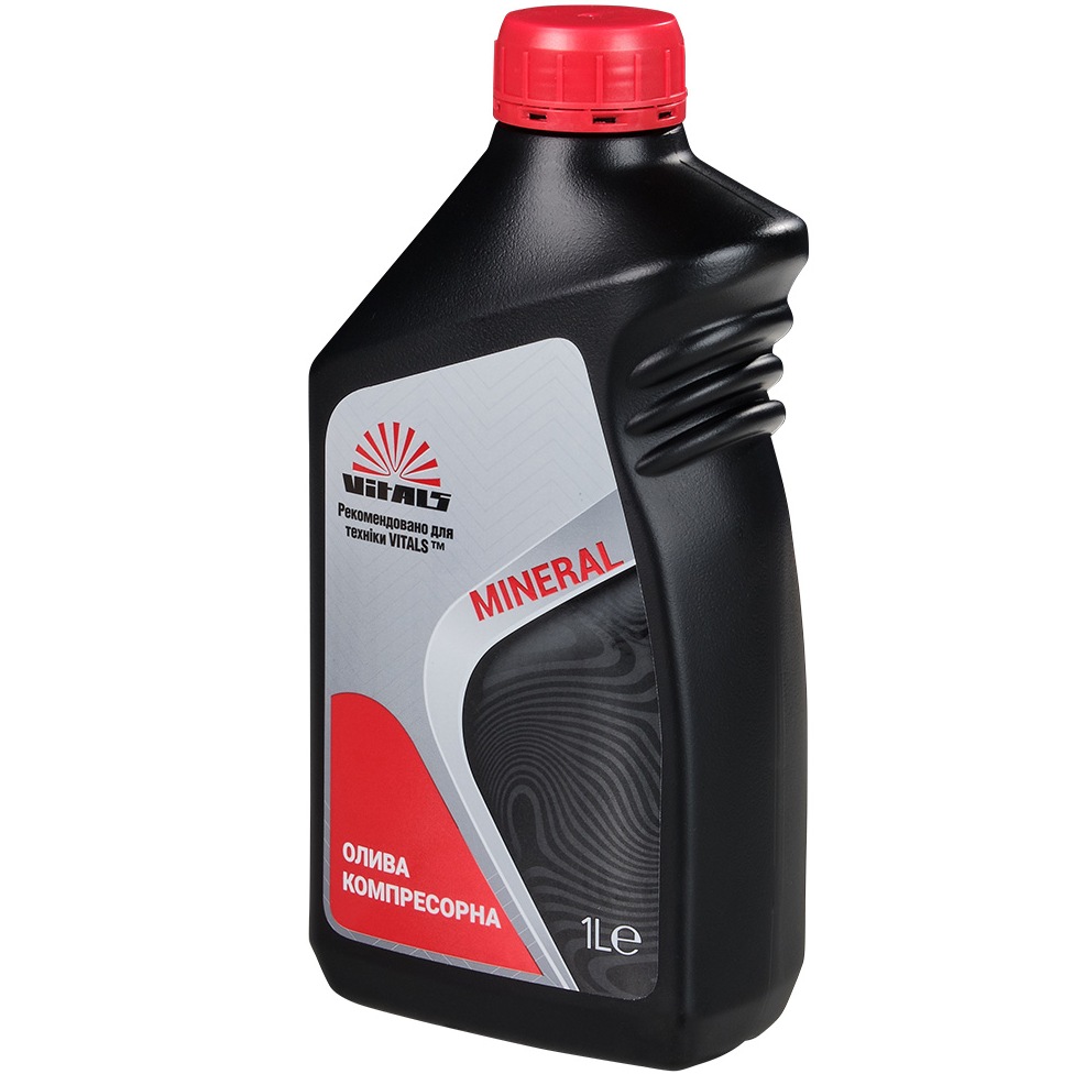 Масло компрессорное VITALS Mineral 1 л (51444) Дополнительно Для смазки поршневых компрессоров низкого и среднего давления, а также ротационных винтовых компрессоров