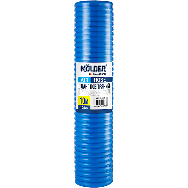 Шланг MOLDER 10 м 12x8 мм (MA31910) Додатково Внутрішній діаметр: 8 мм, зовнішній діаметр: 12 мм, матеріал: поліуретан 