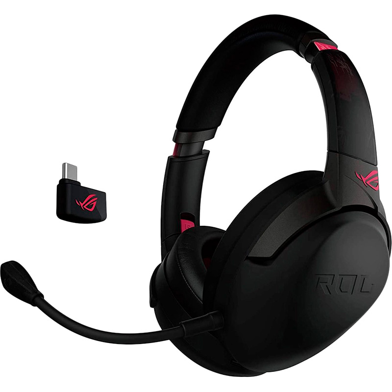 Гарнітура ASUS ROG Strix Go 2.4 Electro Punk Black (90YH02P1-B3UA00) Кріплення дуга (над головою)