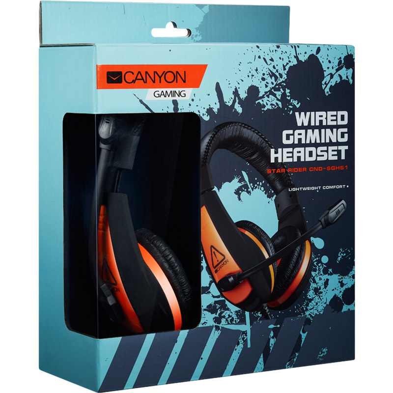 Гарнітура CANYON Star Wars GH-1 Gaming Black/Orange (CND-SGHS1A) Конструкція повнорозмірні (повний обхват вуха)