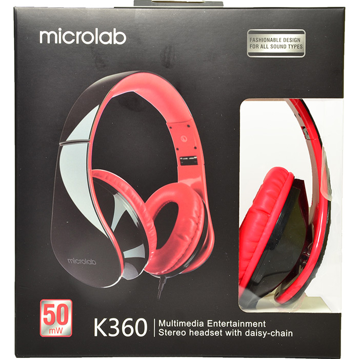 Зовнішній вигляд Гарнітура MICROLAB K360 Black/Red