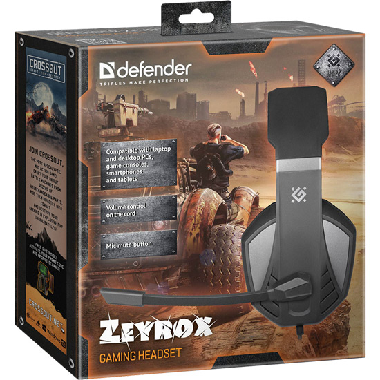 В Украине Гарнитура DEFENDER Zeyrox 1.8 м Black/Grey (64550)