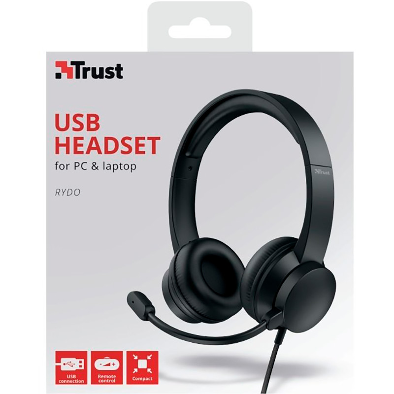 Замовити Гарнітура TRUST Rydo On-Ear USB Black (24133)