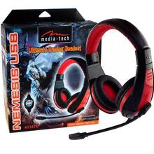 Игровая гарнитура MEDIA-TECH NEMESIS USB Red Black (MT3574)