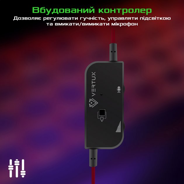 Гарнитура VERTUX Tokyo 7.1 Mini Jack 3.5 мм Red (tokyo.red) Конструкция полноразмерные (полный обхват уха)